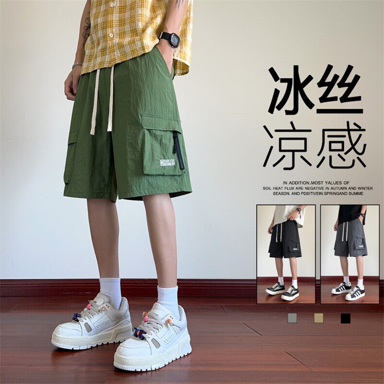 ！2025夏季新款男士潮牌工装短裤速干冰丝五分裤DK337特P32图片