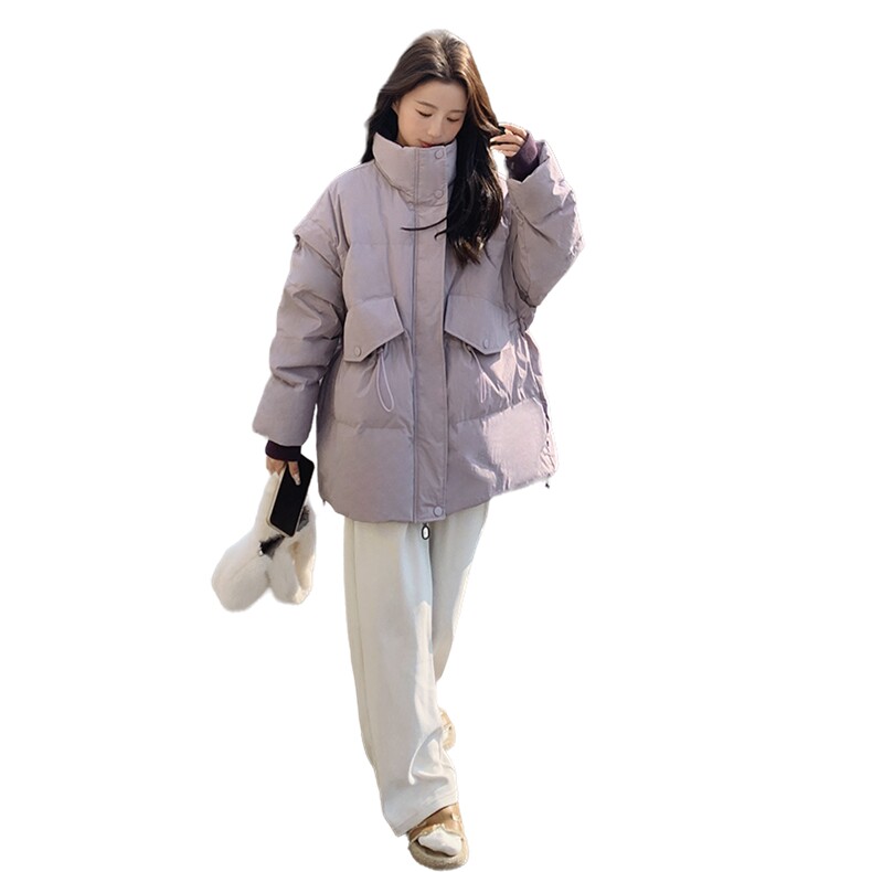 高级感超好看多巴胺淡紫色羽绒服女冬2026年新款流行韩版宽松外套,女装羽绒服,2C159