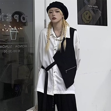 百搭新款衬衫女时尚日系原宿潮流气质流行文艺慵懒简约，男装衬衫，星座506A