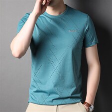 2024夏季新款男装正品男士纯色短袖T恤韩版潮流时尚休闲透气P48，男装T恤，钱塘6003A(原)4033A