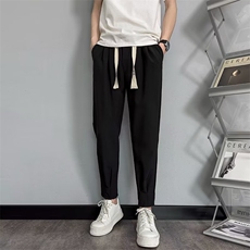 裤子男夏季薄款青少年哈伦束脚九分裤系带小脚休闲运动裤VS032，女装休闲裤，星座1116A-2（原606A-1）