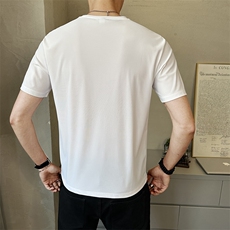 简约字母印花纯色圆领男夏季薄款T恤潮流大气时尚短袖T5121-P28，男装T恤，电商A237