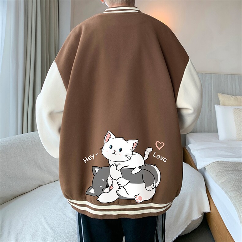 摇粒绒棒球服男大码开衫卫衣男夹克BF86300-P65,男装夹克,电商A040