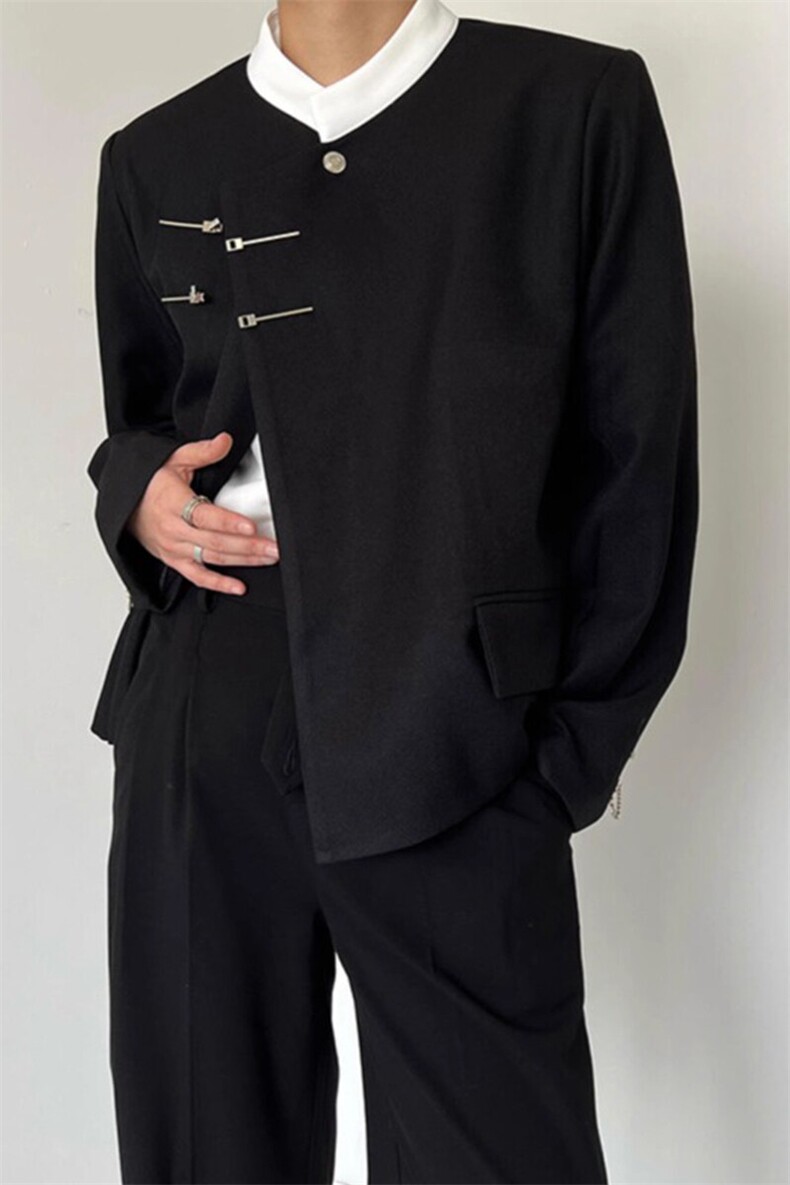 新中式风西装外套中山装西服高级感唐装JK3367特P63,男装西服套装,星座908-1