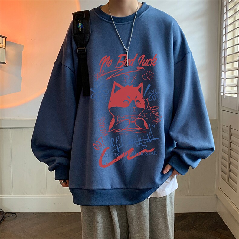 圆领卫衣男大码加厚加绒长袖t恤男S6226-P28加绒款-P33,男装卫衣,电商A040