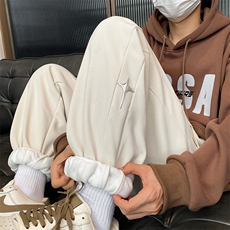 加绒加厚休闲运动卫裤男美式针织束脚裤子715-6-BX01P55（控78），男装休闲裤，星座715-6