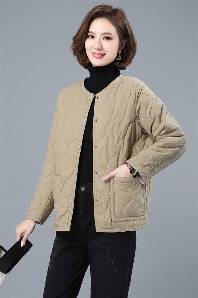2020冬季新款简约时尚休闲舒适百搭圆领棉衣,女装棉衣/棉服,小林双子