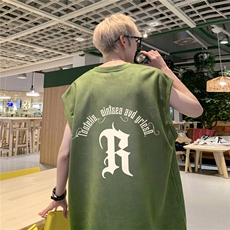 2025新款重磅高品质麂皮绒无袖坎肩背心R英文印花JB473-特P19，男装背心/马甲，星座508（原C305）
