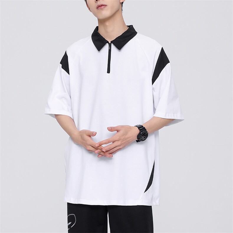纯短袖日系潮牌无影墙时尚拼接新款短袖polo衫男mc0112-p50控68,男装Polo衫,星座717