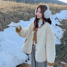 2025冬季新款羊羔毛皮毛一体带包2C375-2506-P205-K318，女装短外套，2C375