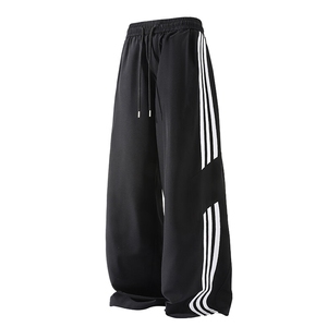 三条杠薄款休闲裤白底平铺图现货C323-1-K6601-TP26图片