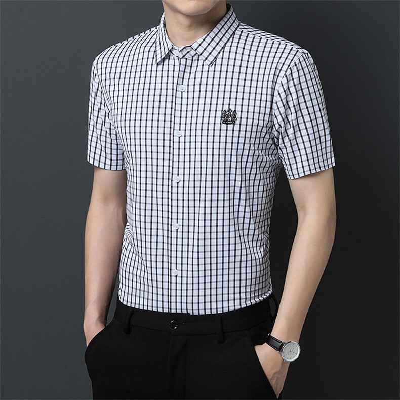 JT3351男士2023年夏季新款百搭衬衫短袖商务休闲衬衣P68,男装衬衫,电商B360