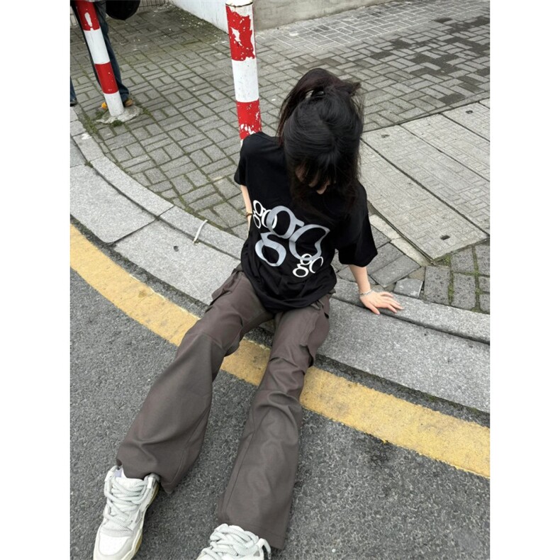 T0752-P25美式休闲纯棉黑色短袖24新款春夏情侣款上衣百搭,男装T恤,星座617A-2