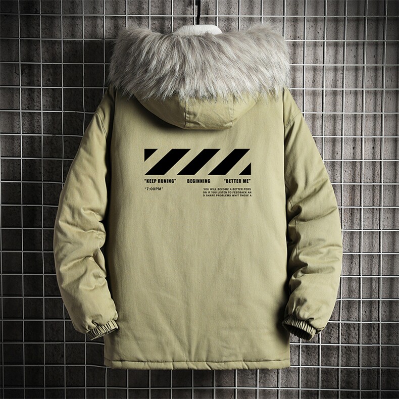MM48128-P130冬季大毛领衣男士大码加厚袄男服网格挂拍,男装棉衣,电商A040A