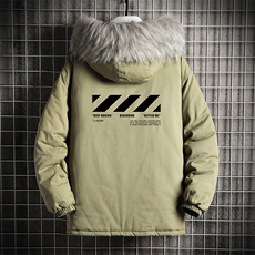 MM48128-P130冬季大毛领衣男士大码加厚袄男服网格挂拍，男装棉衣，电商A040A