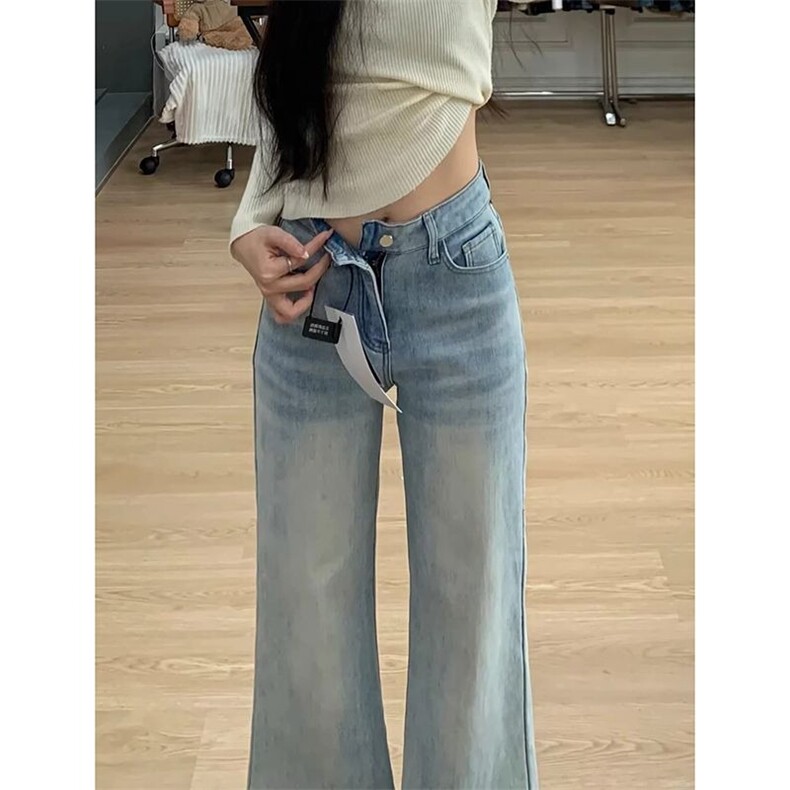 百搭休闲潮流微喇牛仔裤女春秋季新款显瘦时尚喇叭拖地牛仔裤潮,男装牛仔裤,星座506A