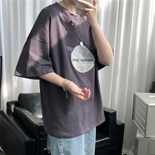 夏季潮流韩版短袖T恤男五分袖卫衣ins港风薄款圆领半袖TX05-P23，男装T恤，星座1008-2