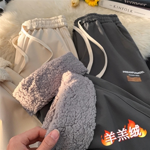 现货1万件冬季羊羔绒加绒保暖三防休闲裤男715-6BX27(控78)图片
