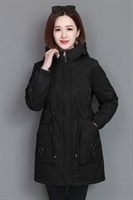 现货产品盗图必究！夹棉外套女秋冬保暖休闲减龄棉服连帽长袖棉服，女装棉衣/棉服，曼沙奕珂