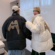 情侣棉衣新款立领面包服M字母棉服棉袄外套3352-P65控98量大有差，男装棉衣，星座207