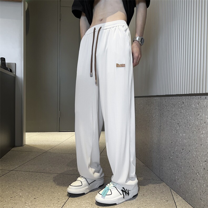 休闲裤男韩版潮流高街帅气垂感2024春季新款ins宽松长裤K3828-P25,男装休闲裤,星座412-2