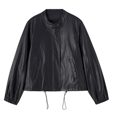 【春季新款】2026大量现货时尚休闲百搭宽松立领皮衣外套，女装皮衣，缘衣格