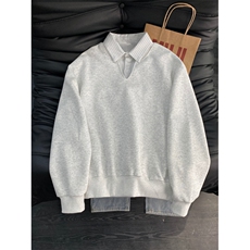 自家图重磅春季假两件卫衣长袖黑色白灰M到3XLXZ212-QWP208-P50，男装卫衣，星座212