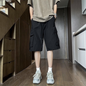 大口袋工装短裤男夏季薄款潮牌休闲男士裤子美式宽松运动5五分裤图片