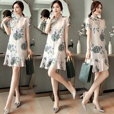 现货个性时尚潮流舒适拼色连衣裙简约短袖夏季新款，女装连衣裙，然然