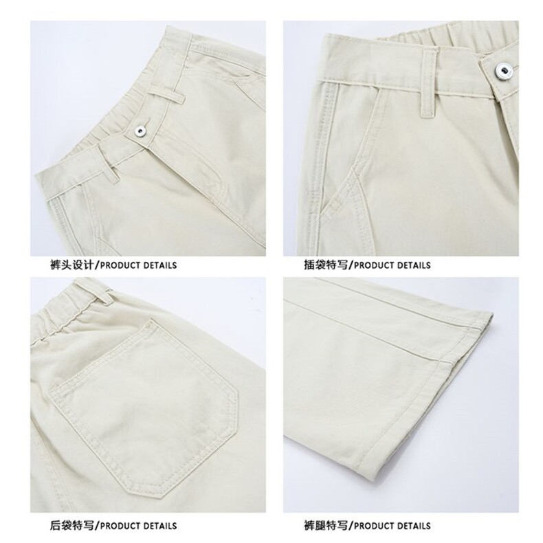 100棉复古高街拉链工装裤男女休闲直筒XZ201-D632P55,男装工装外套,星座201