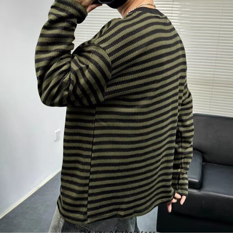 网络图现货潮牌条纹休闲高级感男女同款秋新款毛衣J7193-P42,男装针织衫/毛衣,星座715-7