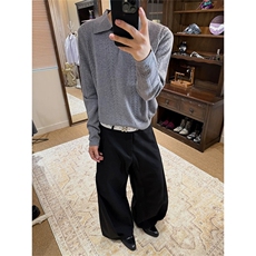 网图高品质麦穗提花Polo翻领条纹毛织男女服针织长袖T恤A789-P63，男装T恤，星座1505