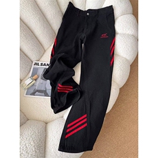 美式高街复古拼色直筒裤男cleanfit撞色条纹休闲长裤WLA4466-P45，男装休闲裤，星座1008