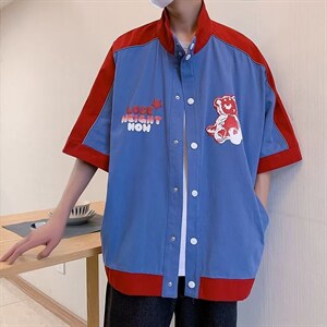 潮流夹克潮男休闲时尚短袖夹克外套S639P35图片