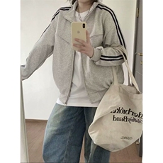 春秋外套2024新款女设计感小众开衫百搭条纹立领夹克卫衣W632，男装夹克，星座1116A（原606A-3）
