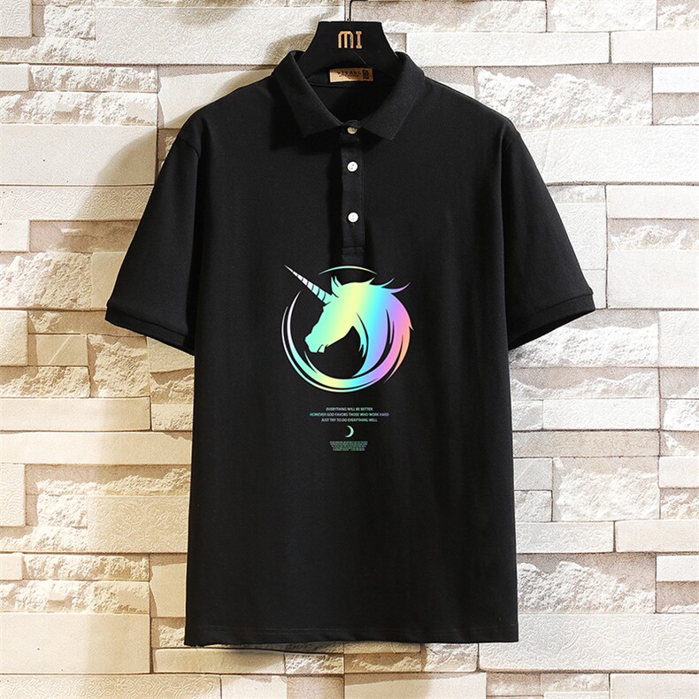 PL57138-P35 翻领短袖polo衫男大码胖子半袖t恤男有领保罗衫图片