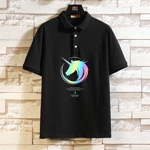 PL57138-P35 翻领短袖polo衫男大码胖子半袖t恤男有领保罗衫图片