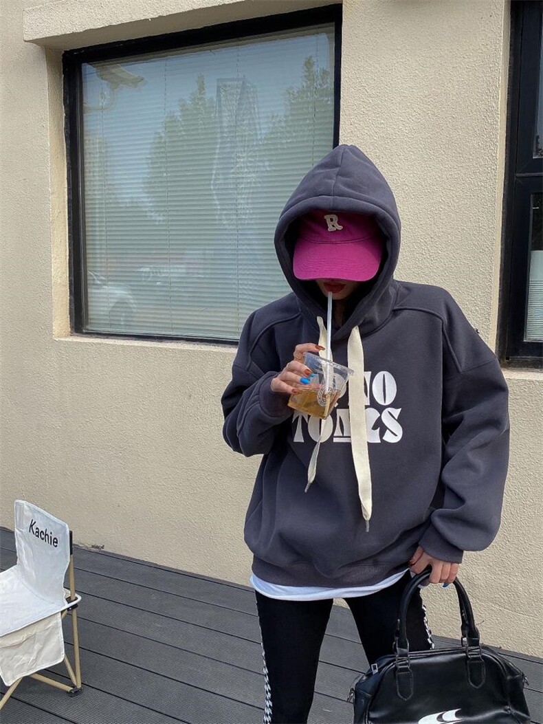 时尚休闲加绒卫衣，女装卫衣/绒衫，泽妤