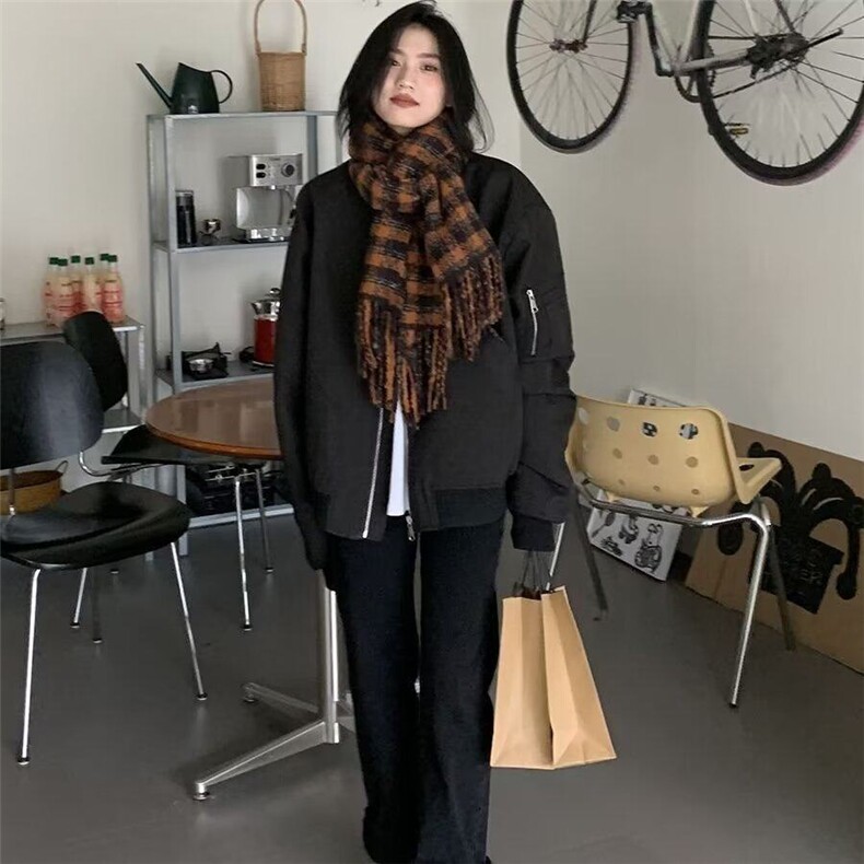 DH331-P60秋款美式飞行夹克男潮牌棒球服工装情侣外套-网图大货,男装夹克,星座603-2