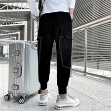 休闲裤男秋冬季红同款韩版潮流束脚裤修身小脚哈伦裤,男装休闲裤,电商A327