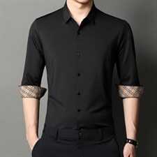 2023秋季男式休闲衬衫中老年衬衣长袖宽松上衣MNSA8003-P95,男装衬衫,电商B212（原钱塘6029）