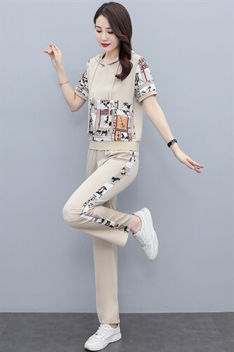 长袖运动卫衣套装女春季2025新款小个子气质显瘦休闲裤两件套洋气，女装套装/套裙，奕薇雅