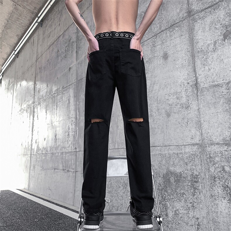 现货夏季美式高街后破洞修身弹力牛仔裤男K802-K867-P45,男装牛仔裤,星座205