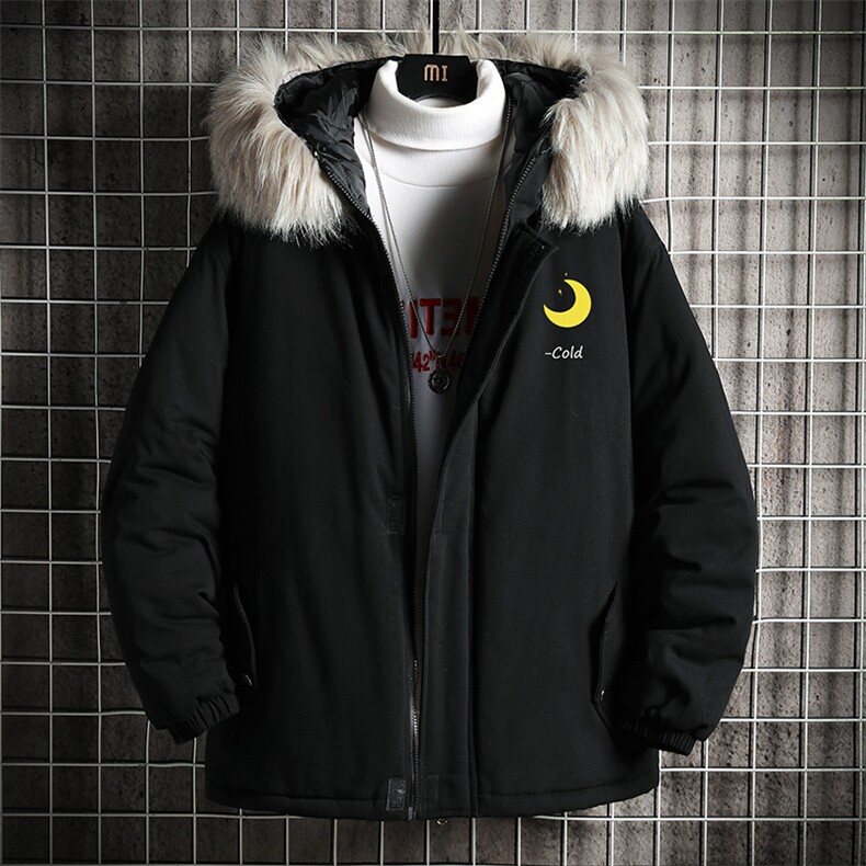MM48047-P130冬季大毛领衣男士大码加厚袄男服网格挂拍,男装棉衣,电商A040A