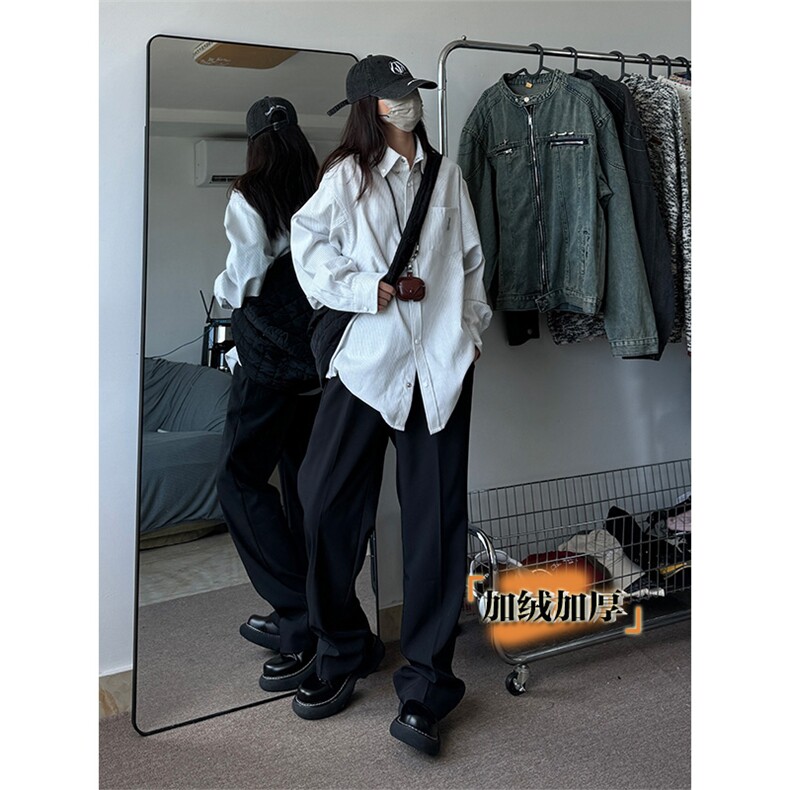 中性直筒垂感西裤加绒加厚休闲裤310A-2BK335P55常规p45控68，男装休闲裤，星座310A-2