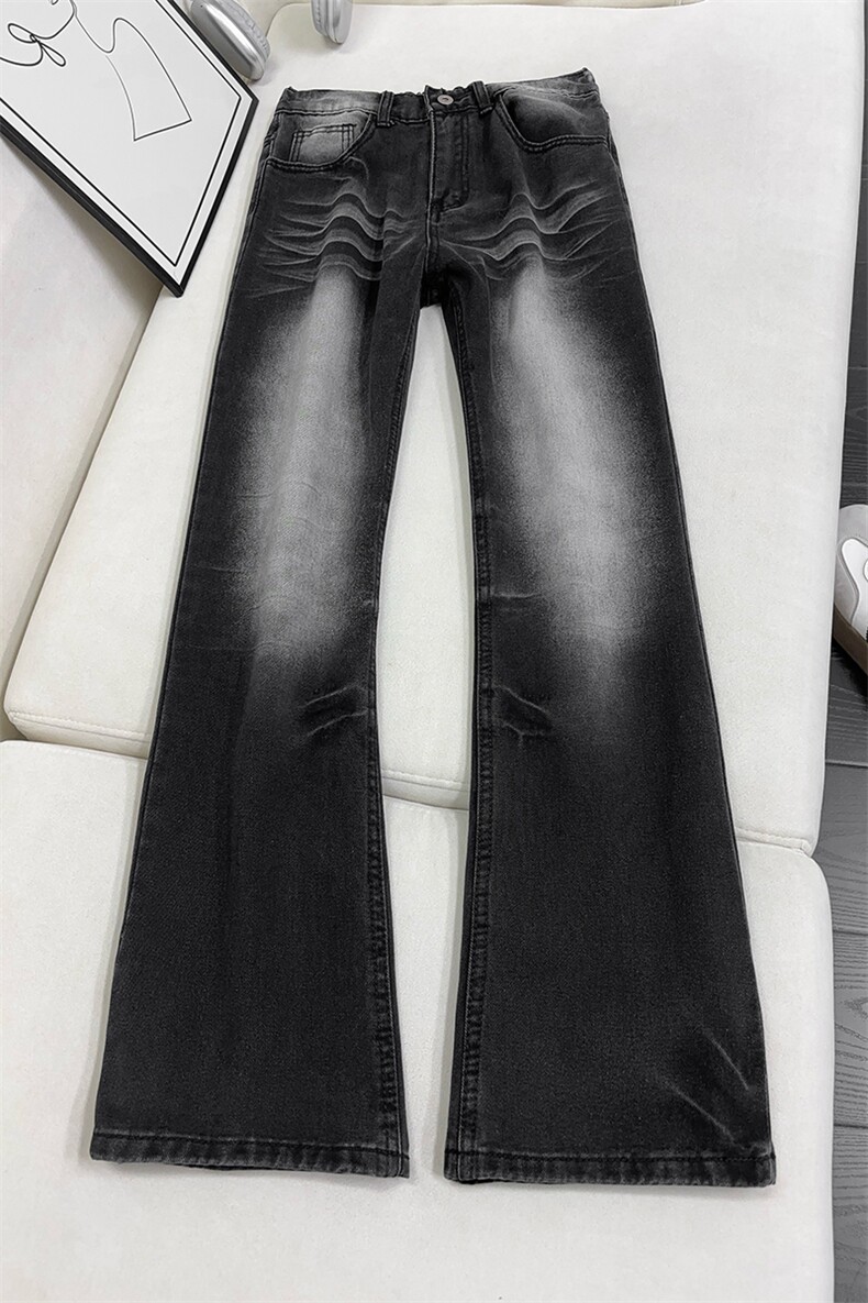 B221美式ins高街暗黑重工艺修身微喇牛仔裤LK26625-特P45控78,男装牛仔裤,电商B221