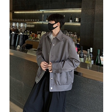 高级感丝光绸缎翻领短款宽松夹克男女外套B289-JK2024-P100，男装夹克，电商B289
