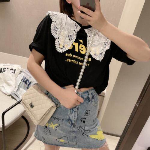 【】娃娃领韩版字母T恤，女装T恤，Ti Ti