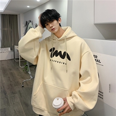 男生春季新款简约印花宽松落肩连帽卫衣JK23328-特批30控49，男装卫衣，星座605(原A050)