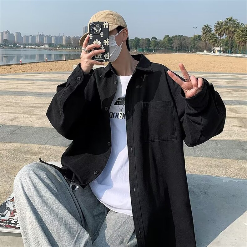 男春款宽松长袖衬衫SK021P38,男装衬衫,星座1116-2